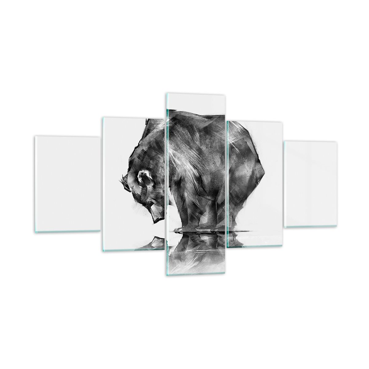Quadro Su Vetro Aereo An-2 In Bianco E Nero – 5 Pezzi 100x60 Cm – Stampe Da Parete Moderne Per Soggiorno, Camera, Cucina – GEG100x60-4363