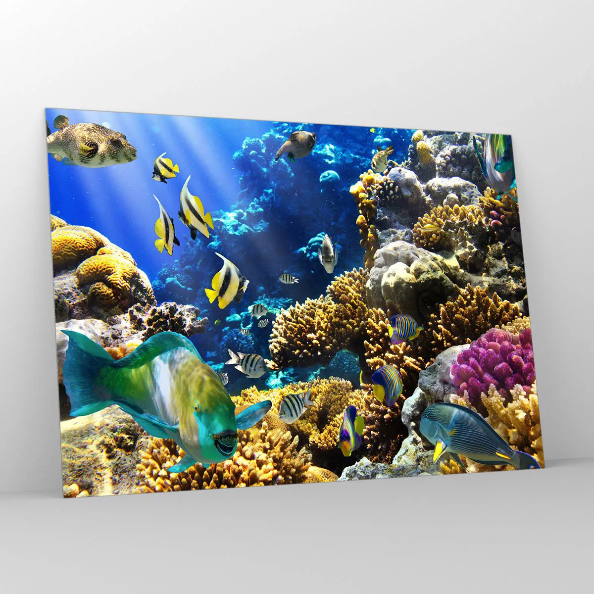 Glass picture - Big Traffic to Holiday Destination - 100x70 cm