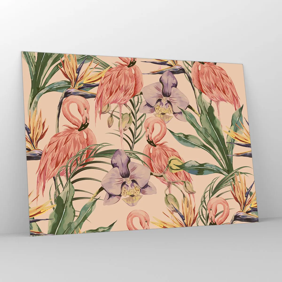 Üveg kép - Rózsaszín balett a virágokban - 100x70 cm