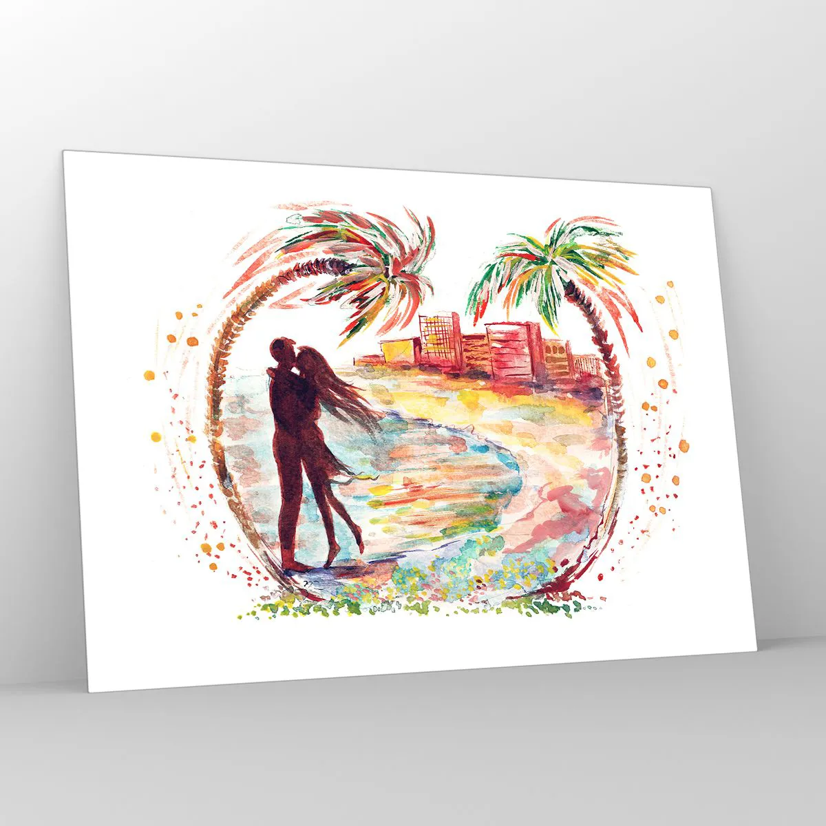 Obraz na skle - Romantické prázdniny - 100x70 cm