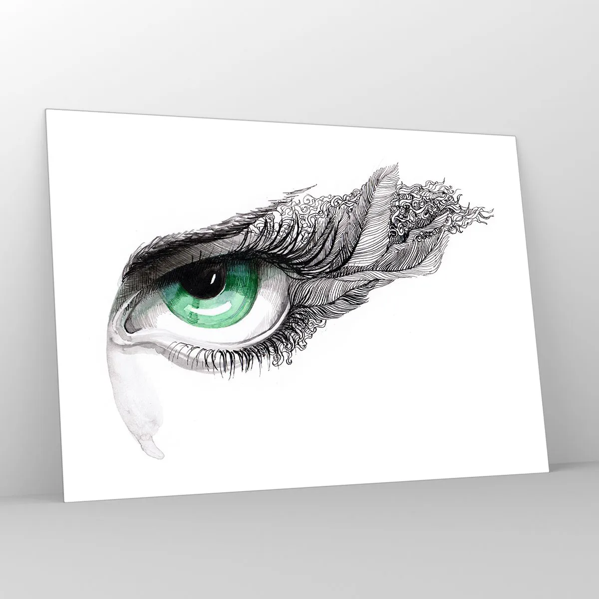 Tablou pe sticlă - Frumoasă și gata de atac - 100x70 cm