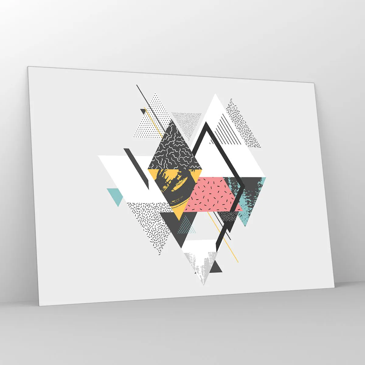 Quadro em vidro - Variações do triângulo e losango - 100x70 cm