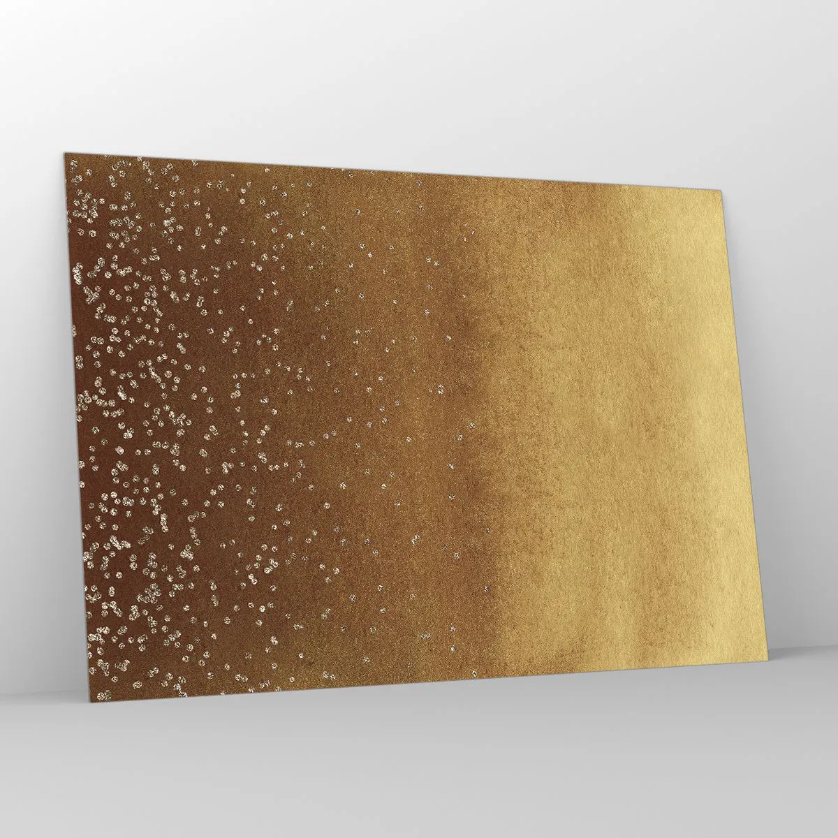 Impression sur verre - Image sur verre - Motif abstrait doré aux reflets fins - 100x70cm - Origine du monde - Décoration murale moderne pour le salon et la chambre ARTTOR