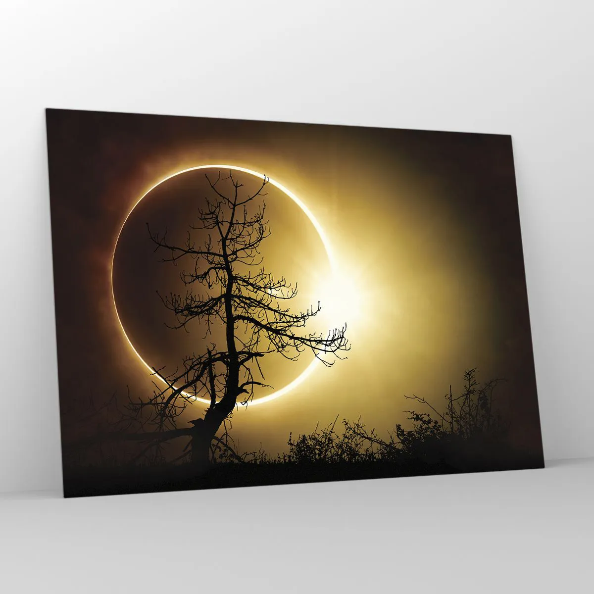 Glastavla - Bild på glas - Total förmörkelse - 100x70 cm