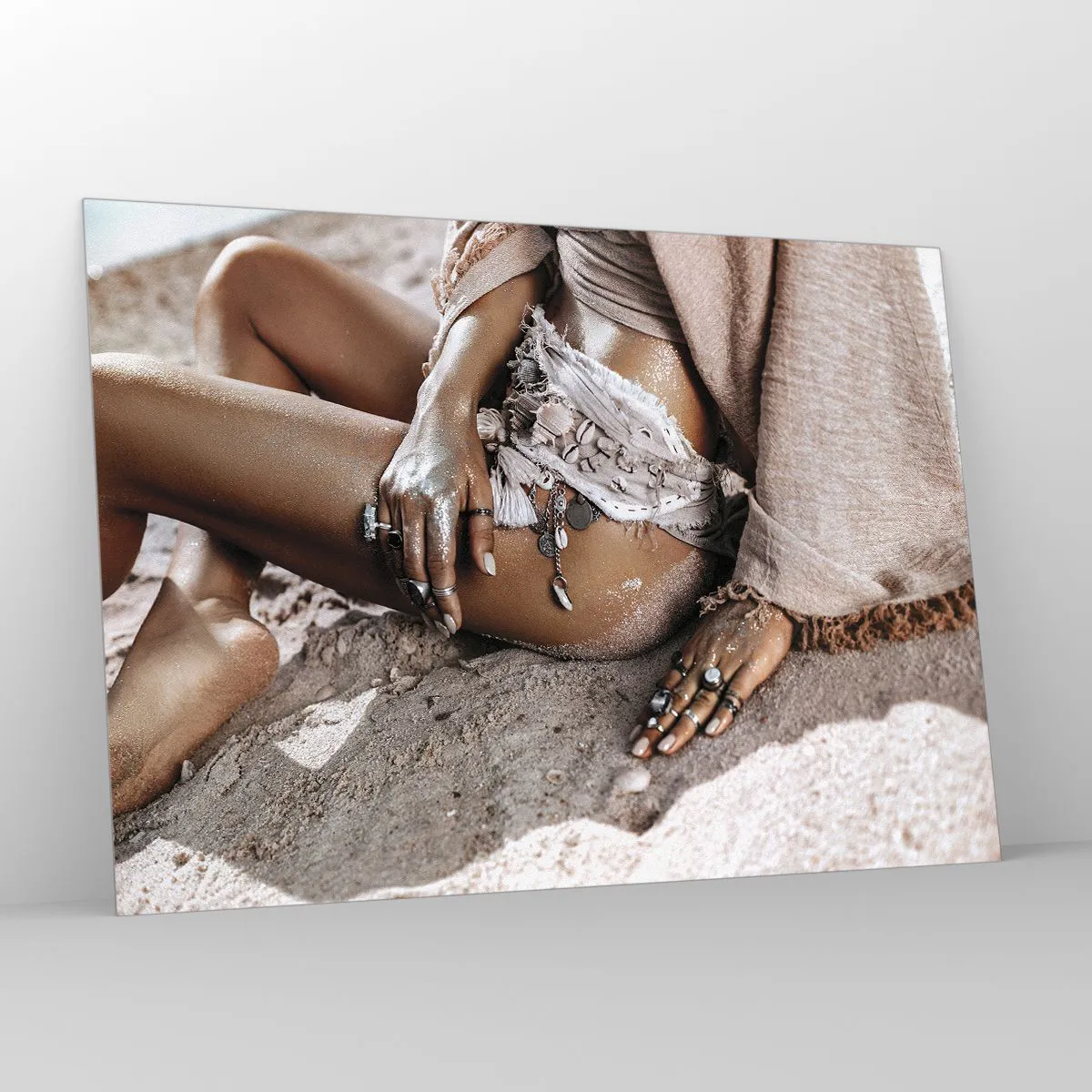 Üveg kép - A hullámok vetettek partra? - 100x70 cm