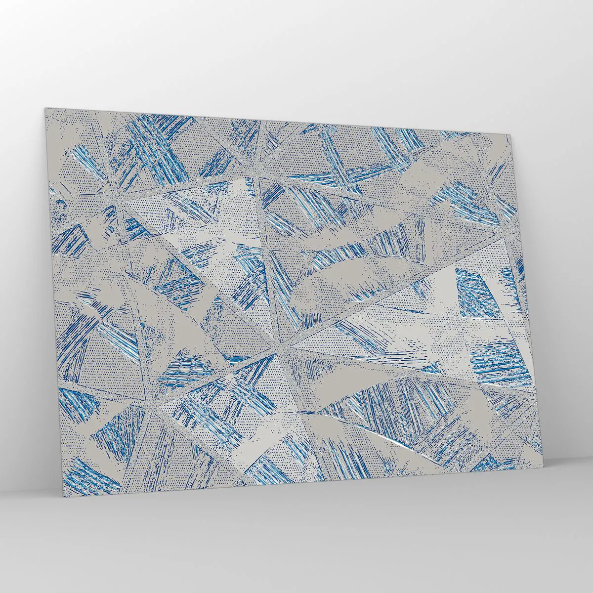 Schilderen op glas - In een blauwgrijs labyrint - 100x70 cm