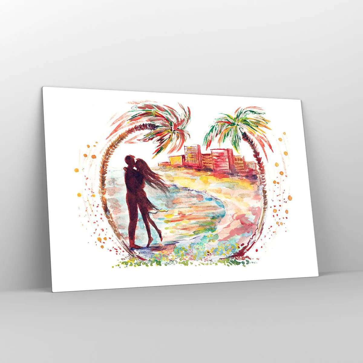 Obraz na skle - Romantické prázdniny - 120x80 cm