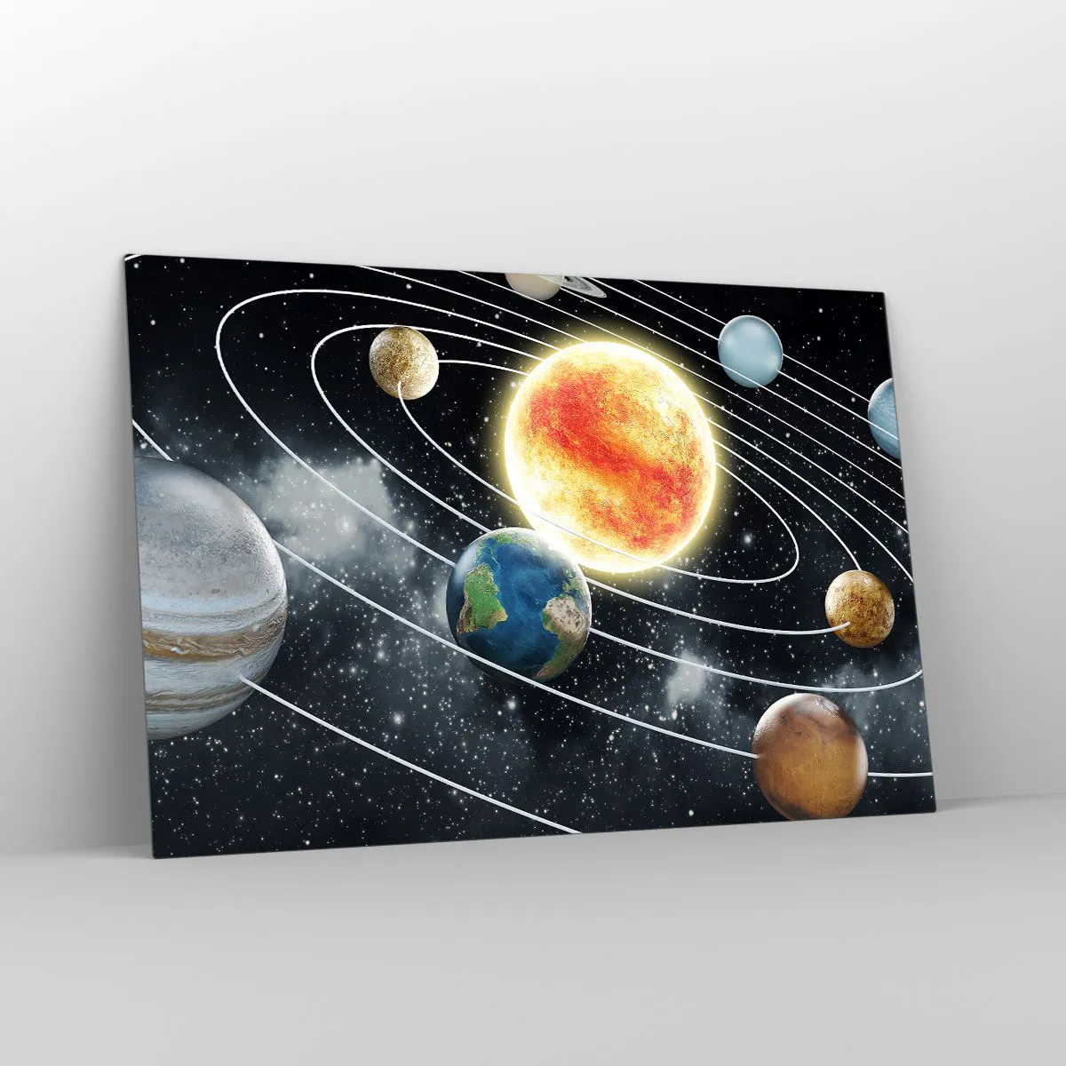 Billede på glas - Kosmisk dans - 120x80 cm