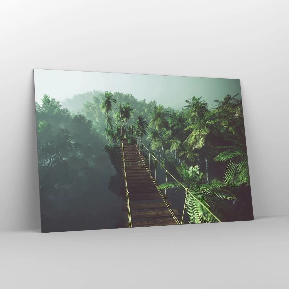 Glass picture - Hanging Bridge in the Green - 120x80 cm