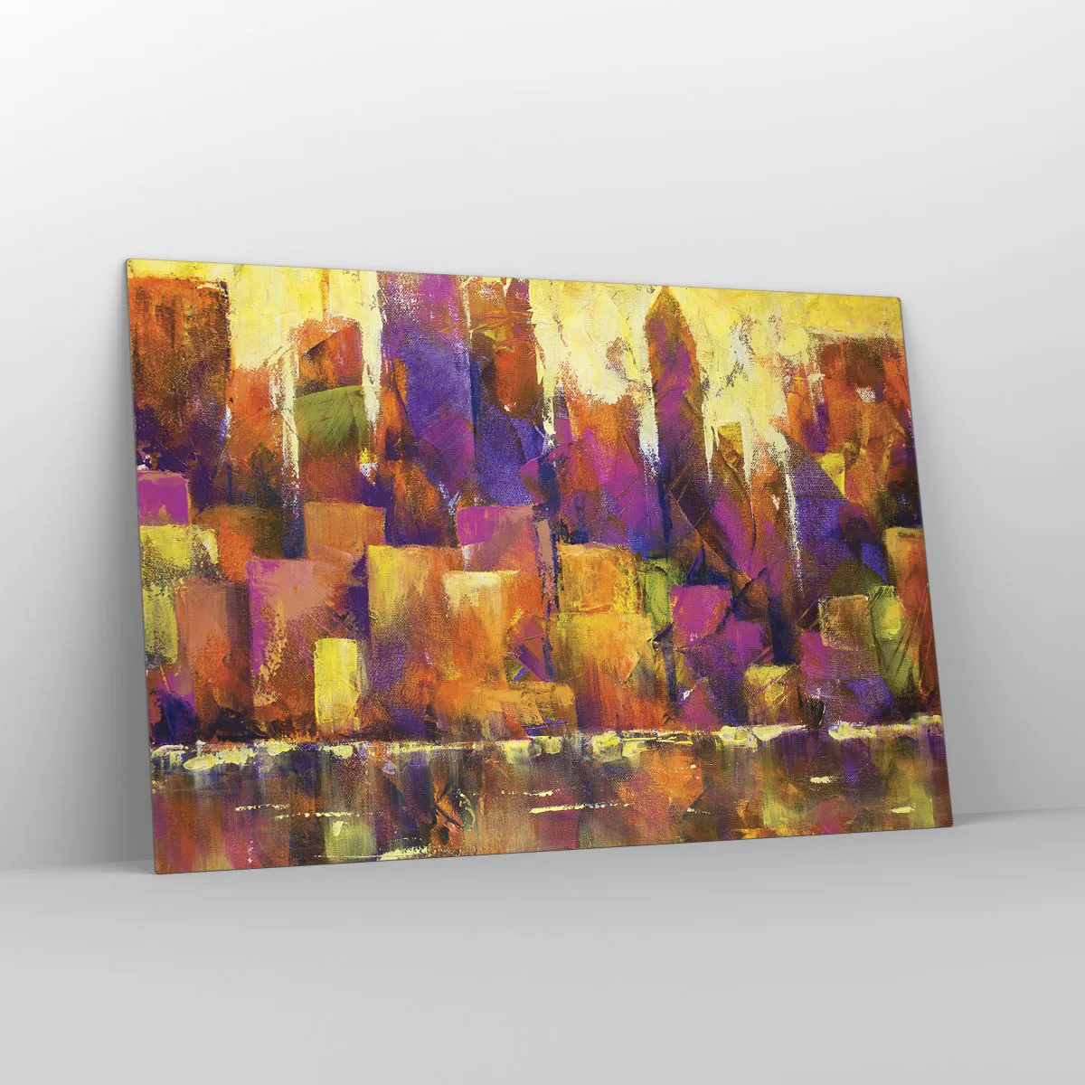 Schilderen op glas - Metropolitan compositie - 120x80 cm