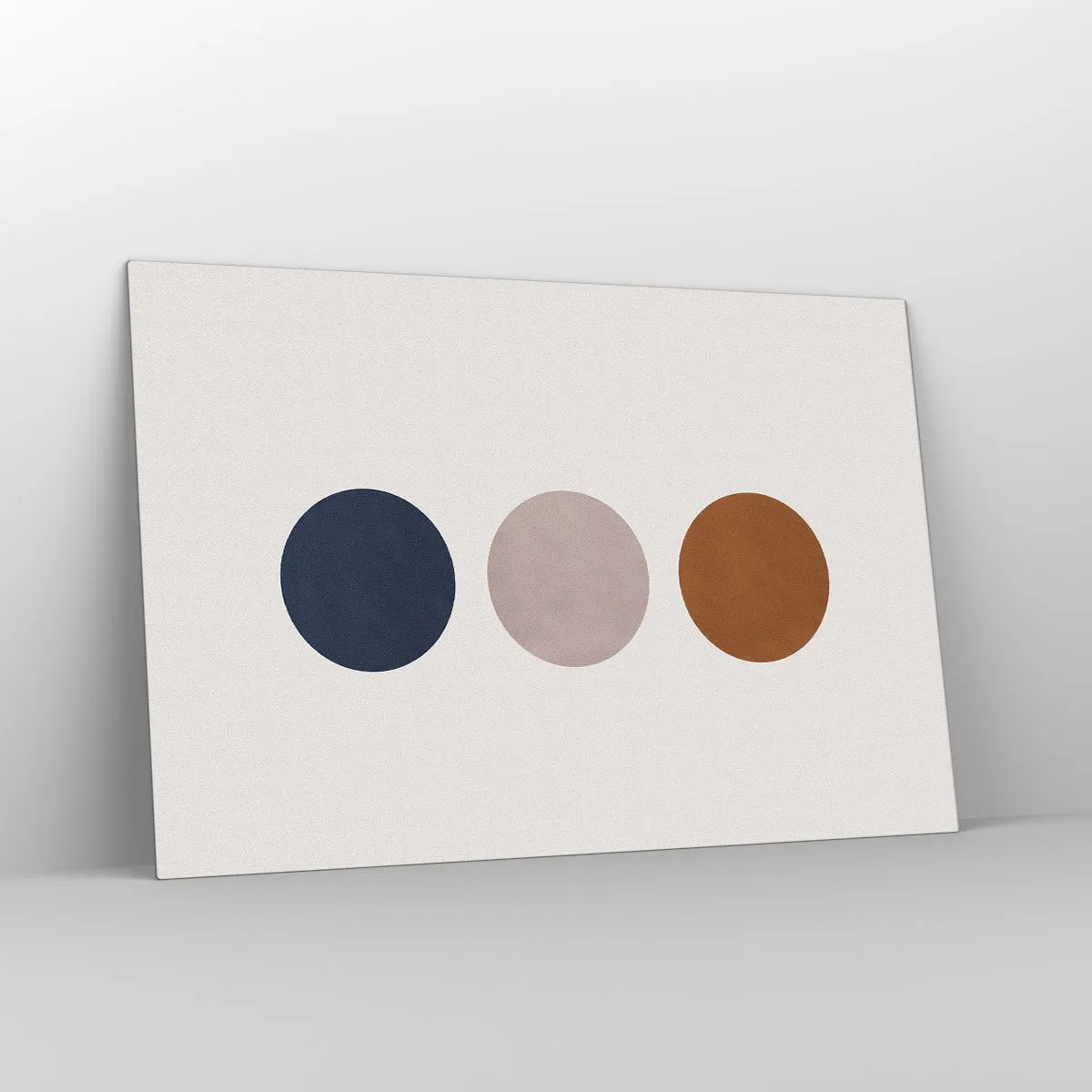 Glasbild - Bild auf glas - Eine minimalistische Komposition aus drei bunten Kreisen - 120x80cm - Ein Symbol für Exzellenz - Moderne Wanddekoration für Wohnzimmer und Schlafzimmer ARTTOR