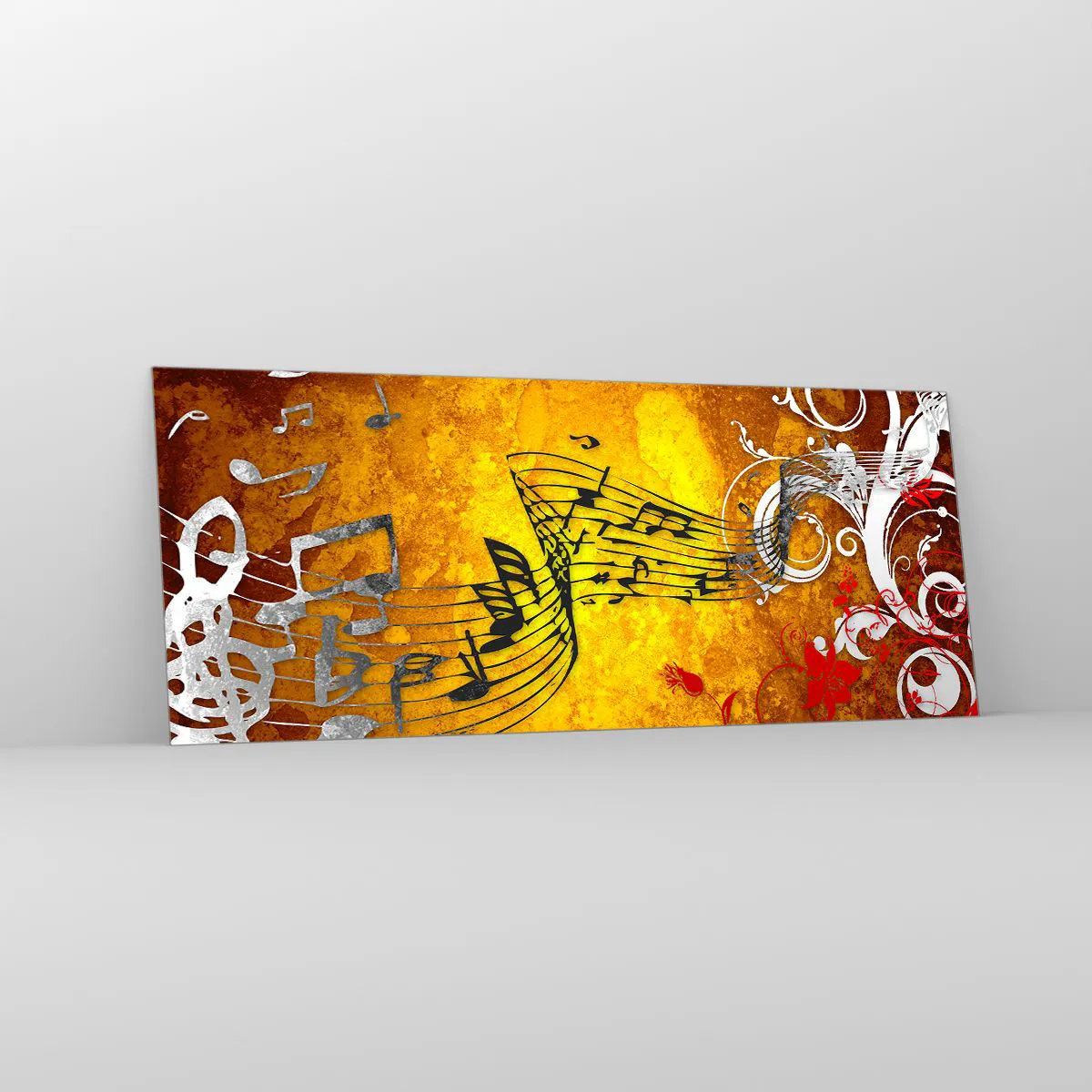 Glasbild - Bild auf glas - Lass die Musik fließen - 100x40 cm