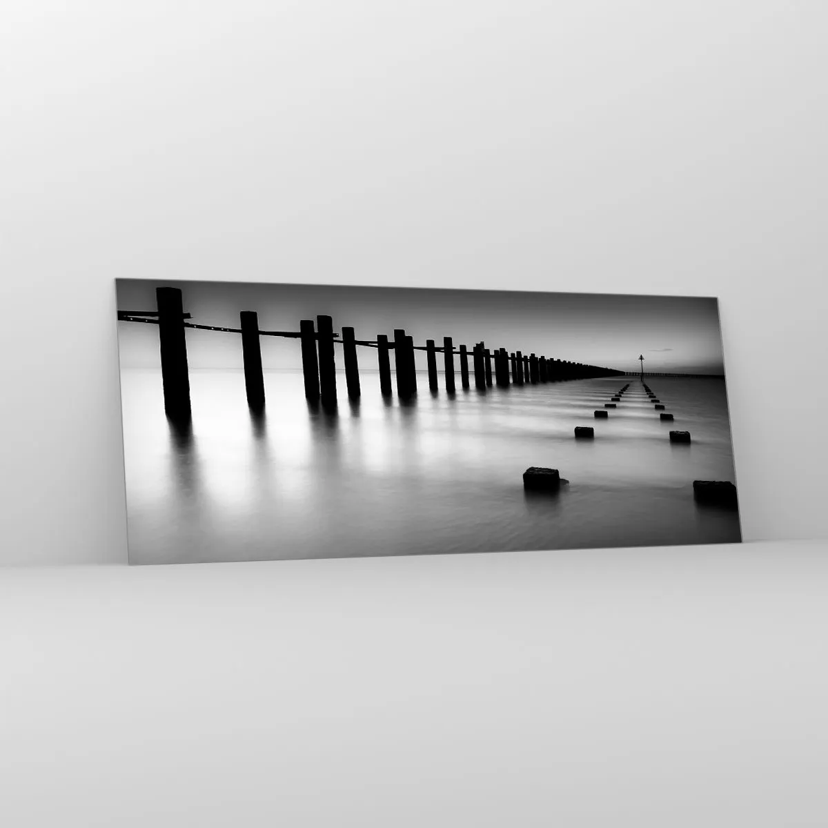 Obraz na szkle - Szara dal we mgle - 100x40 cm