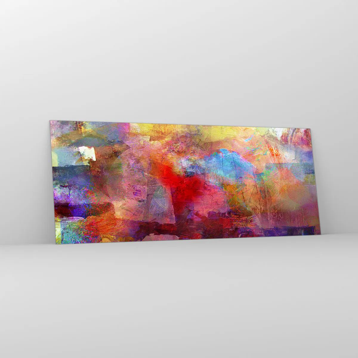 Obraz na szkle - Zajrzeć do środka tęczy - 100x40 cm