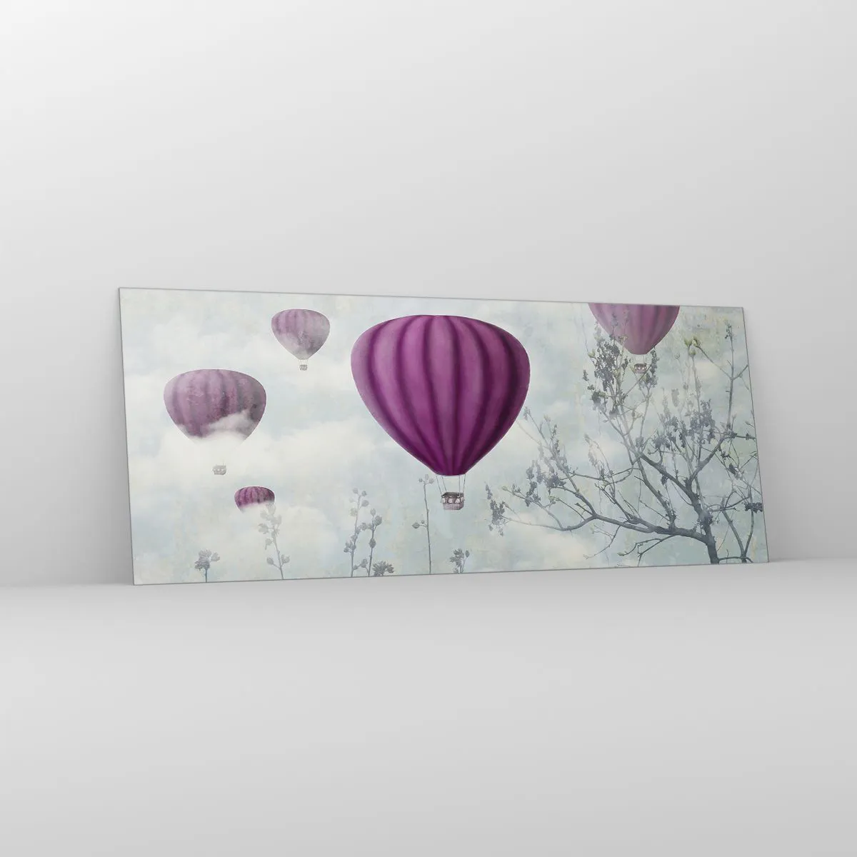 Obraz na szkle - Jak statki na niebie - 100x40 cm