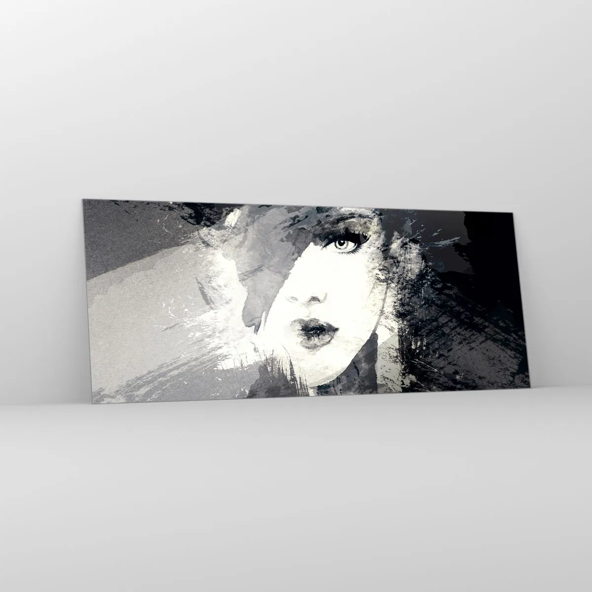 Obraz na szkle - Zza szarego woalu - 100x40 cm