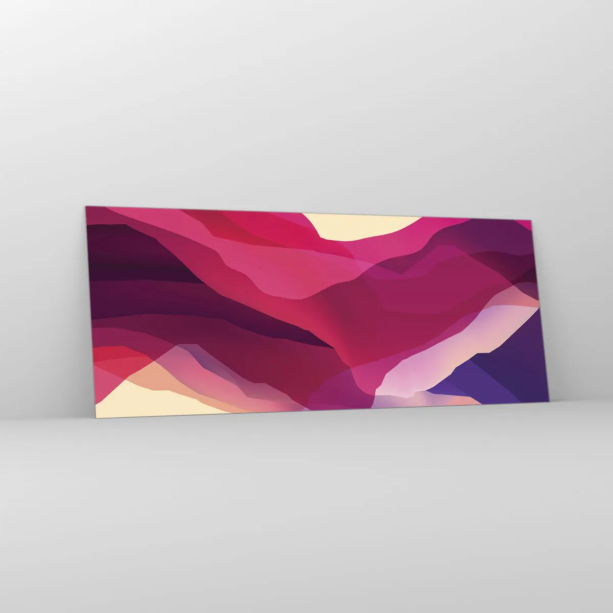 Obraz na szkle - Fale purpury - 100x40 cm