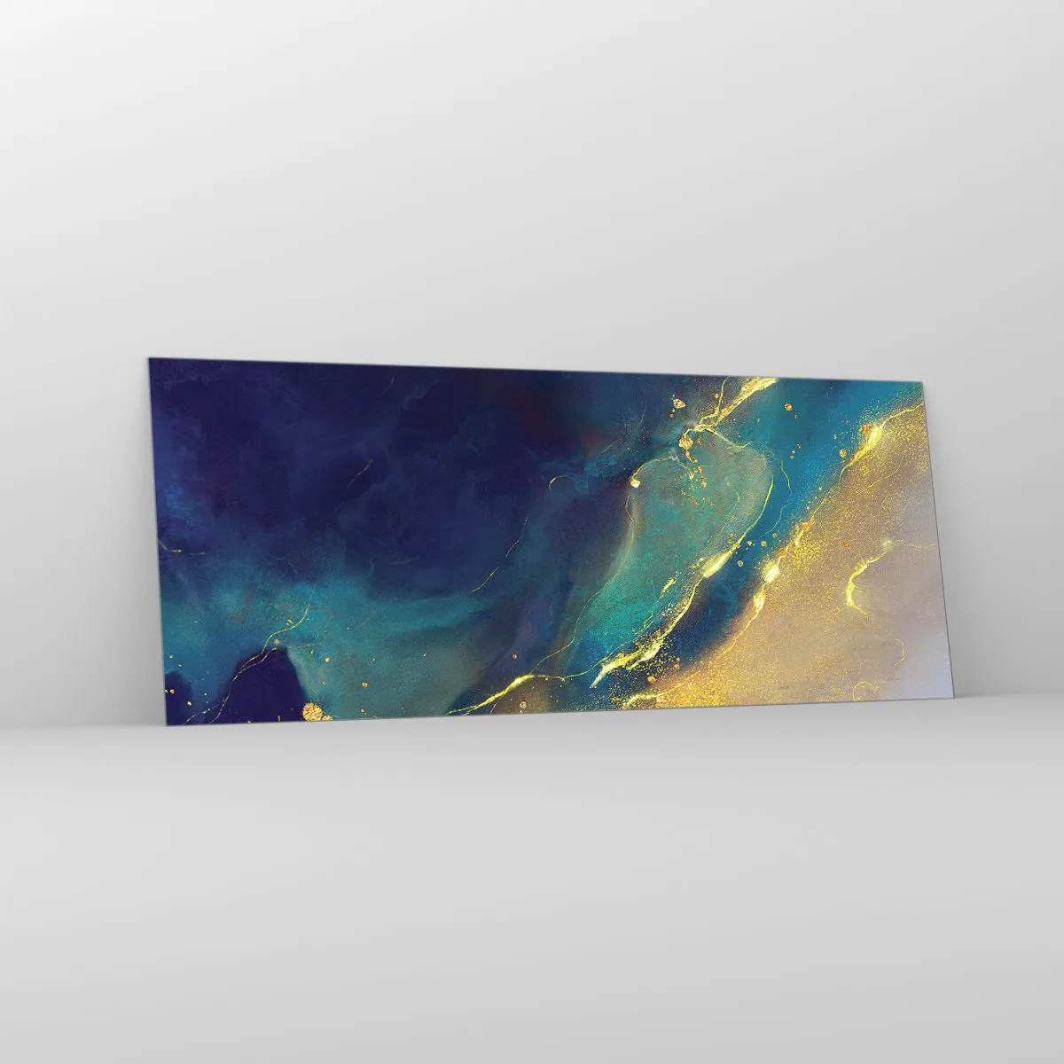 Impression sur verre - Image sur verre - Coulée d'or - 100x40 cm