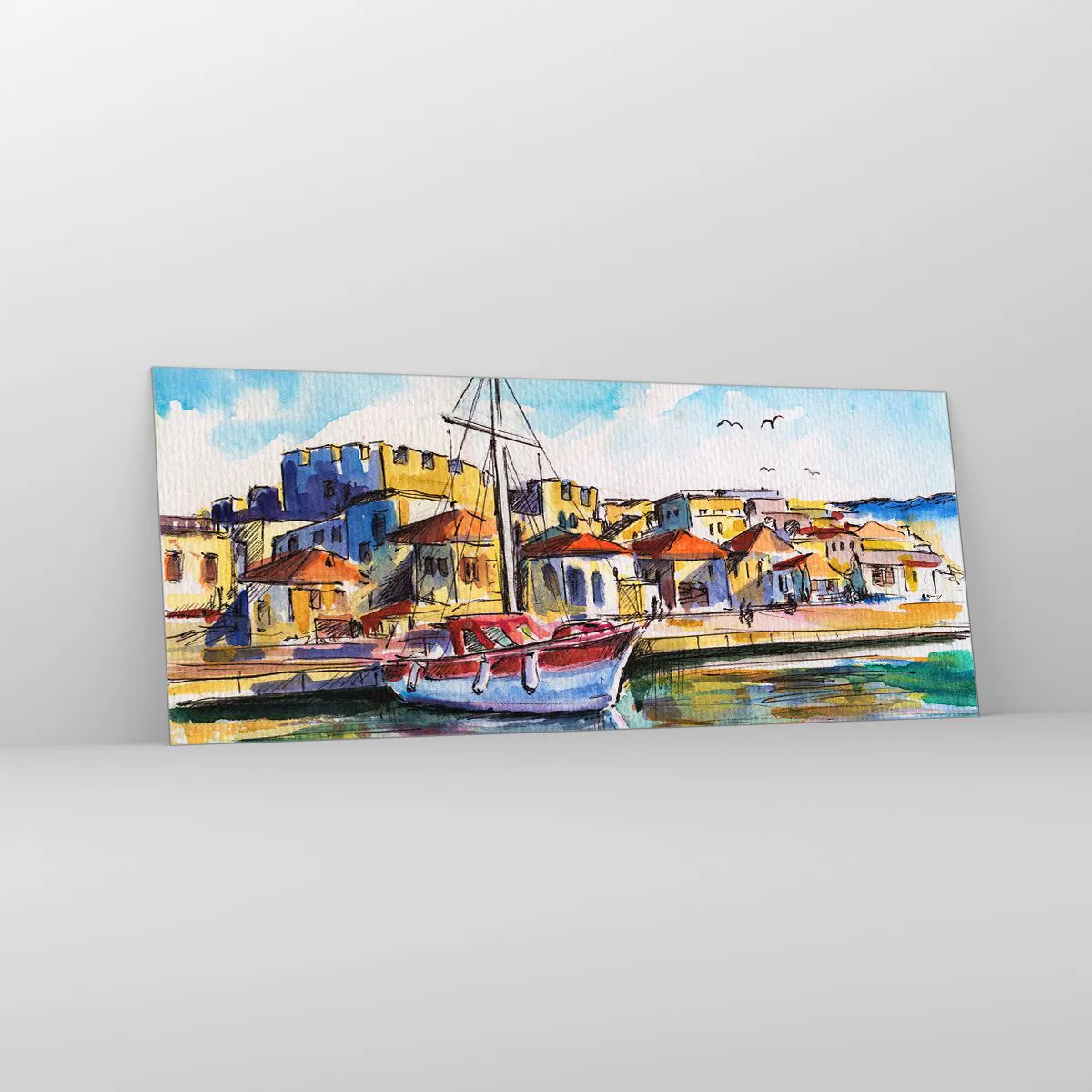 Impression sur verre - Image sur verre - Après-midi arc-en-ciel - 100x40 cm