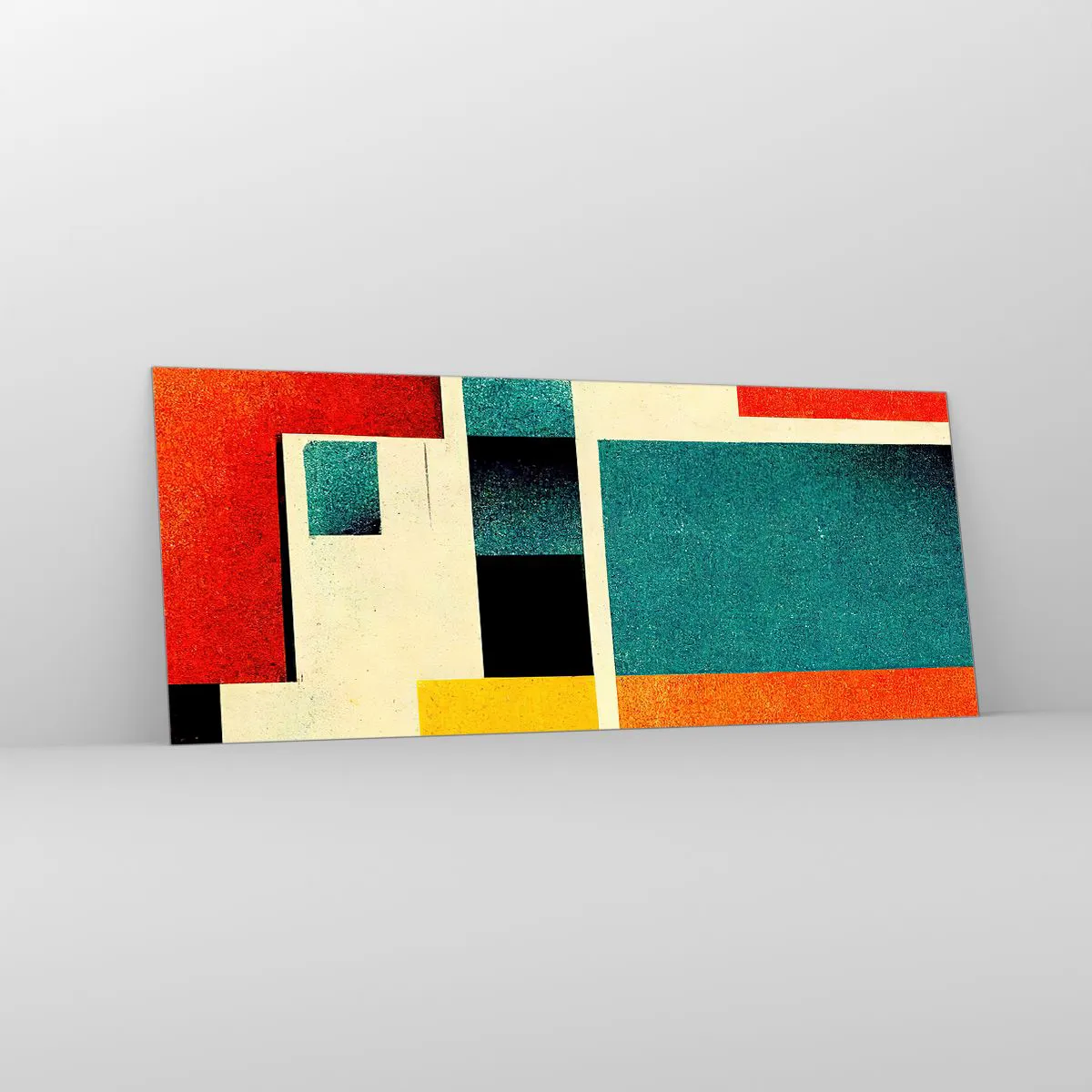 Obraz na skle - Geometrická abstrakce – dobrá energie - 100x40 cm