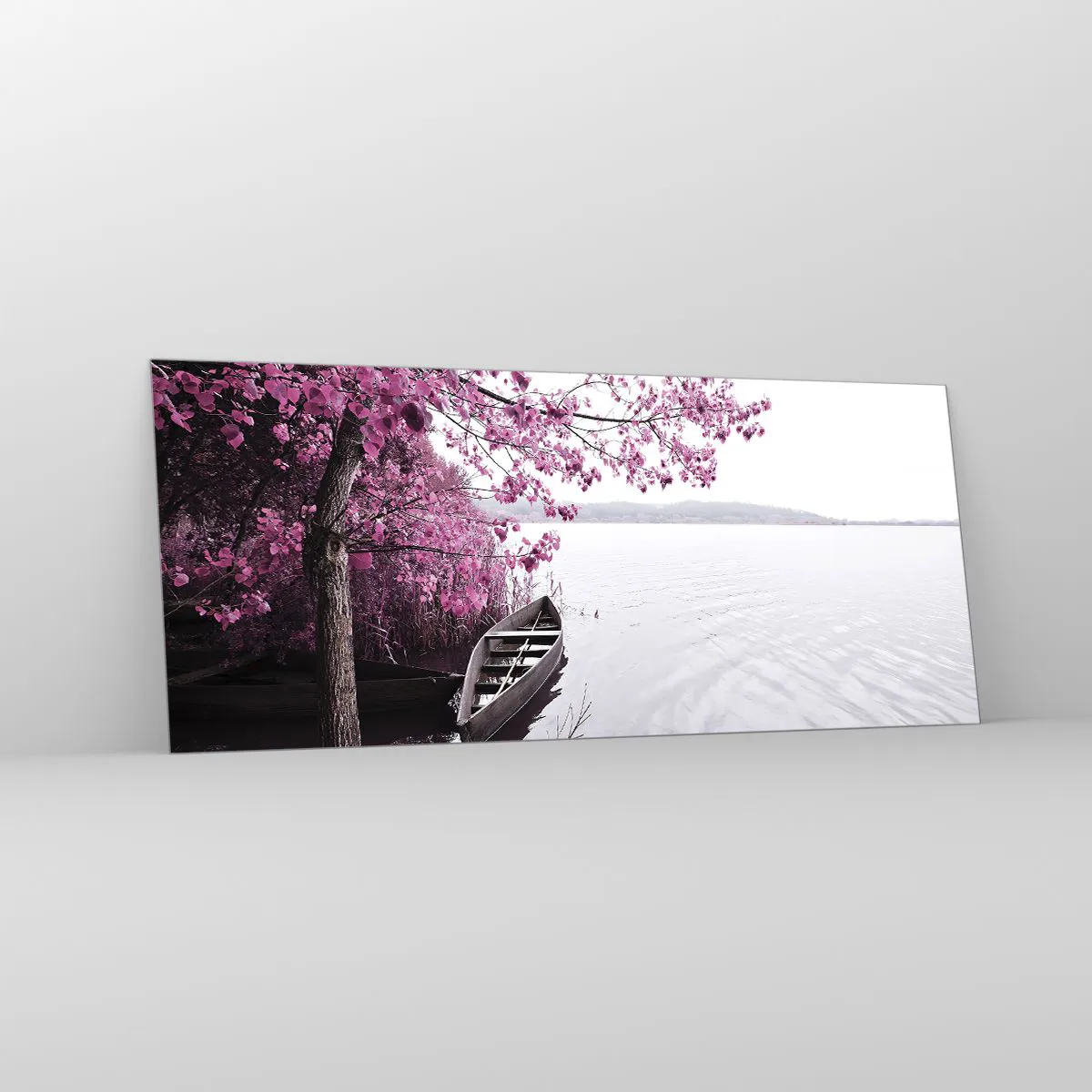 Billede på glas - I lyserød stilhed - 120x50 cm