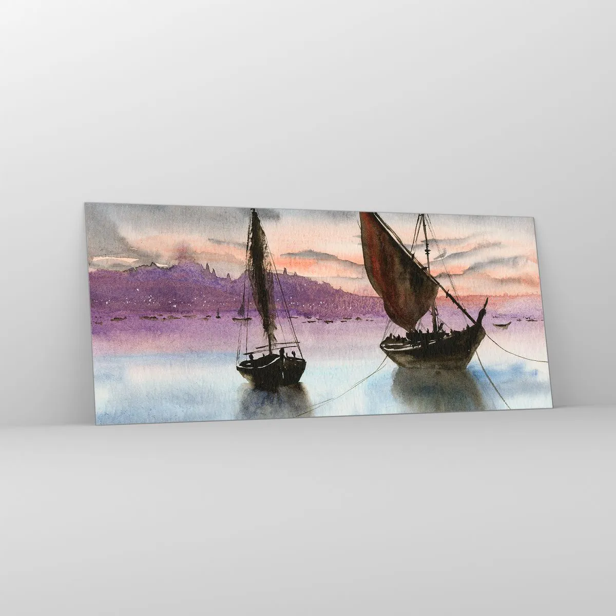 Glass picture - Evening at the Port - 120x50 cm