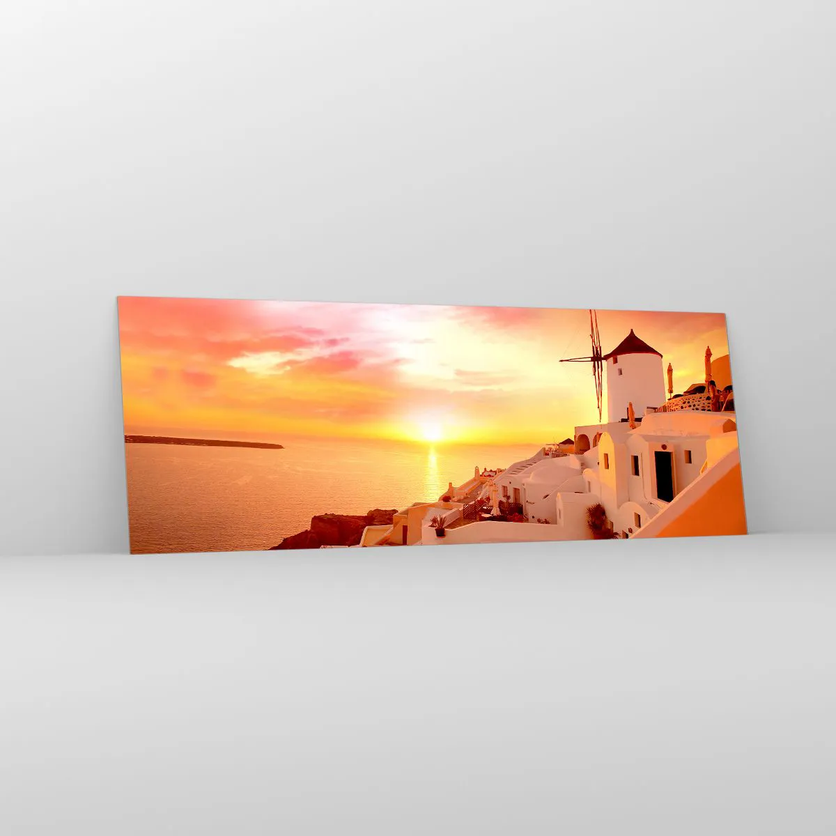 Glass picture - Melting in White and Gold - 140x50 cm