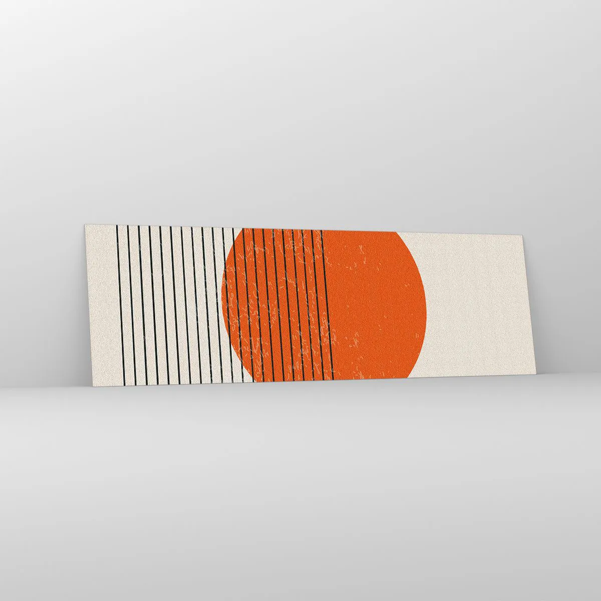 Obraz na szkle - Minimalistyczne słońce z geometrycznymi liniami - 160x50cm - Zawsze słońce - Nowoczesna dekoracja ścienna do salonu i sypialni ARTTOR