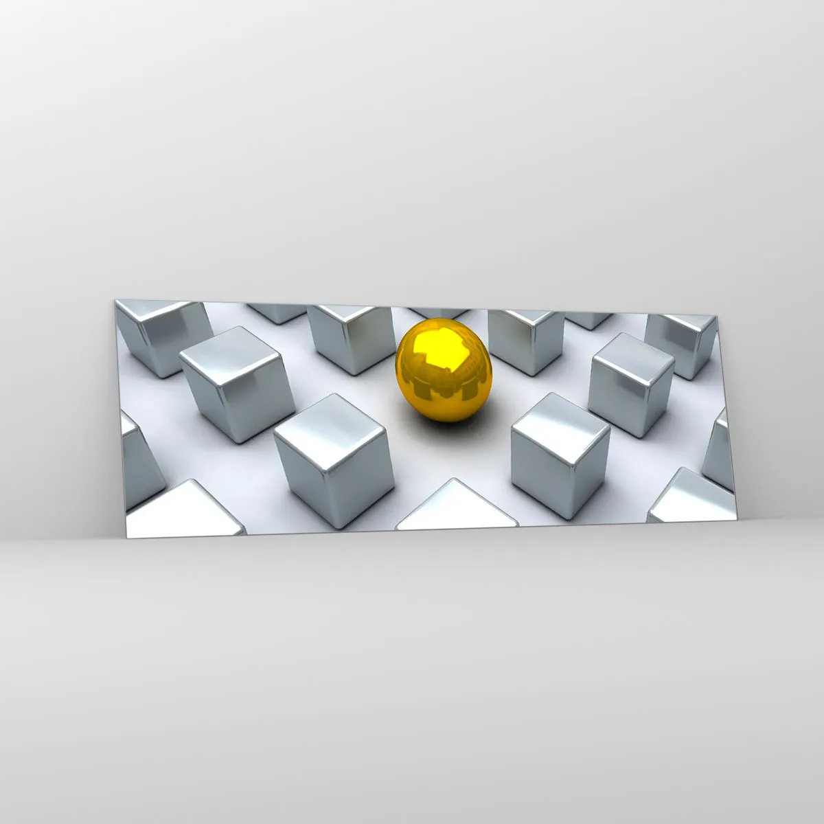 Glass picture - Why Me? Geometric Composition. - 90x30 cm