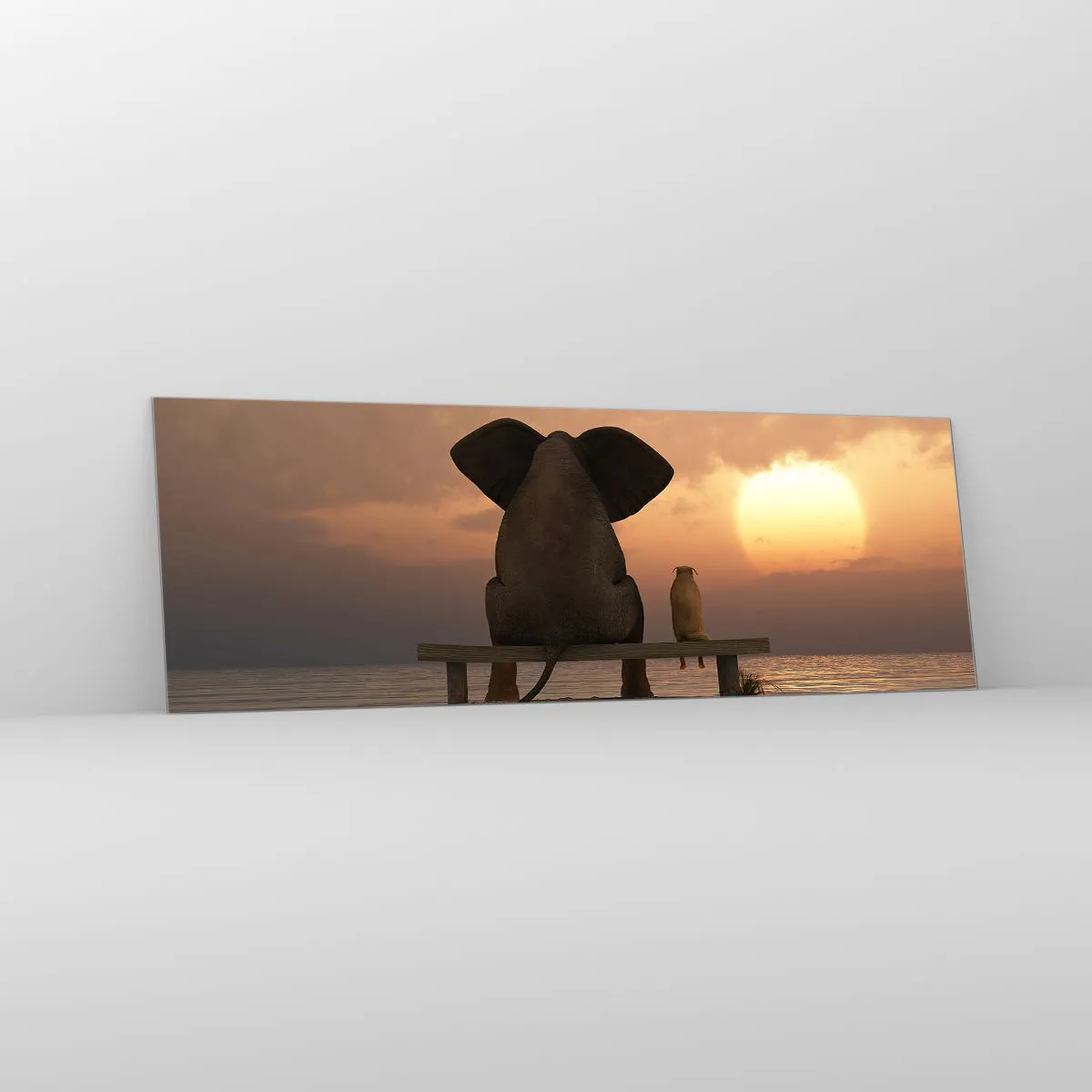 Glass picture - It Feels Good to Be Quiet Together - 90x30 cm