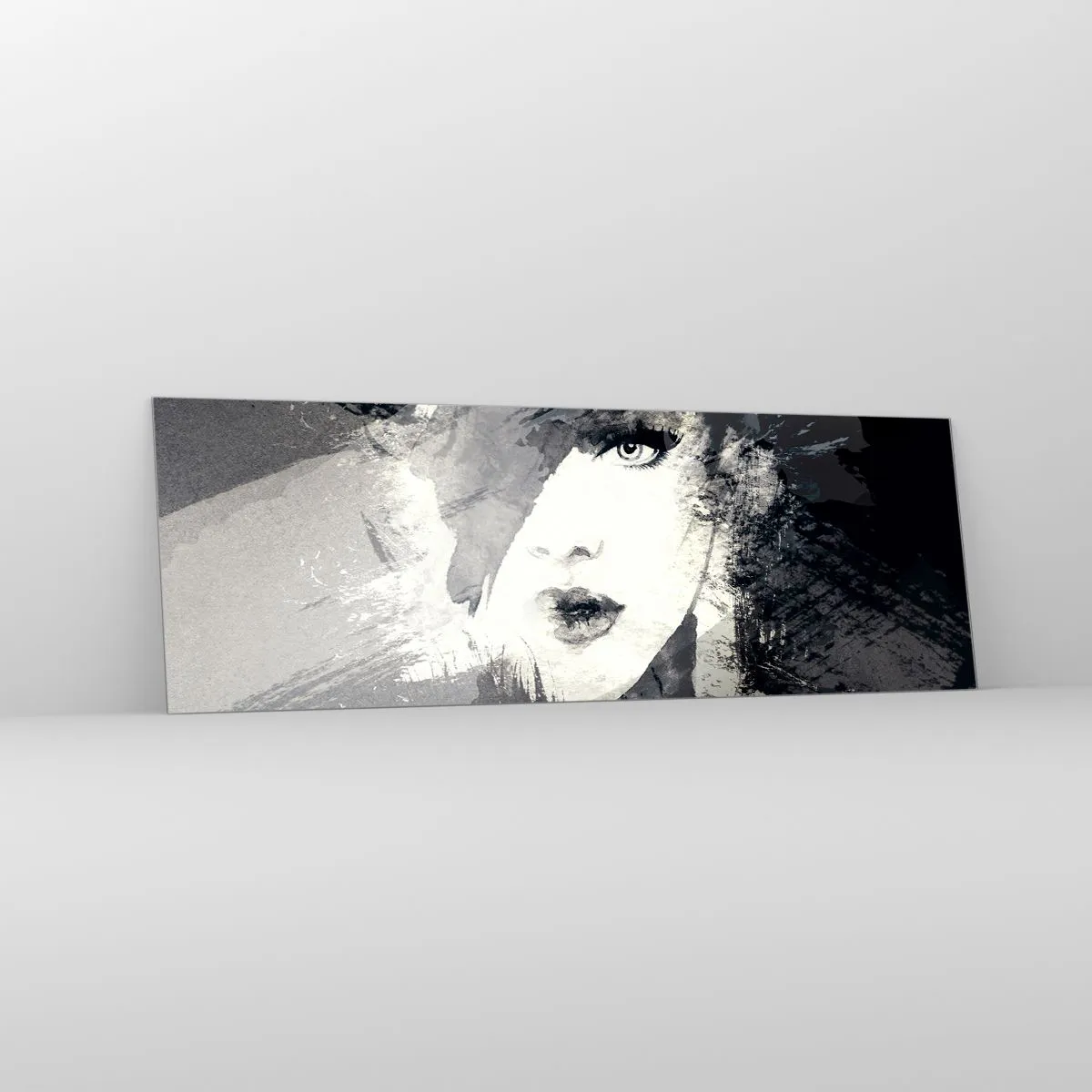 Obraz na szkle - Zza szarego woalu - 90x30 cm