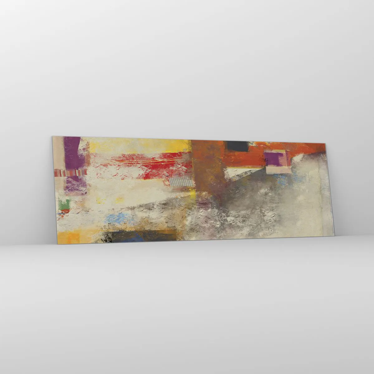 Quadro su vetro - Geometria dei colori - 90x30 cm