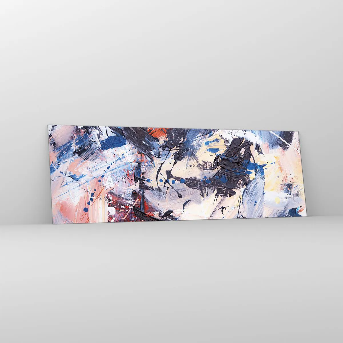 Glass picture - Crazy Dance of Abstraction - 90x30 cm