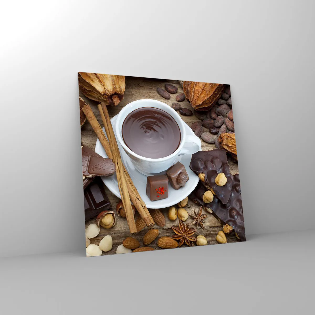 Glasbild - Bild auf glas - Aus einer märchenhaften Schokoladenfabrik - 30x30 cm