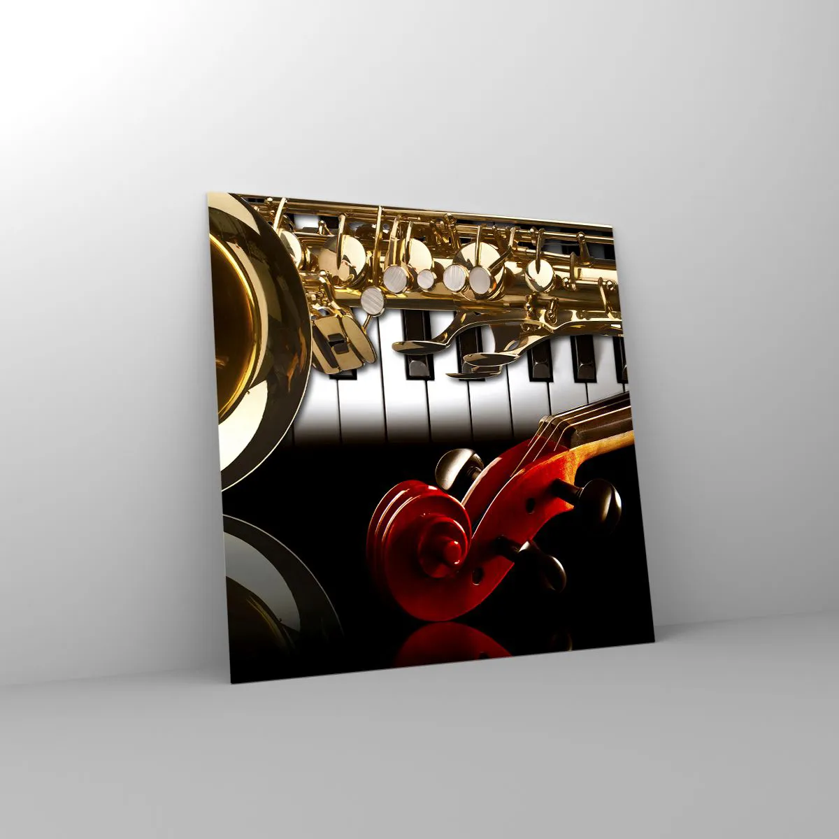 Obraz na szkle - Blacha, drewno i kość słoniowa - 30x30 cm