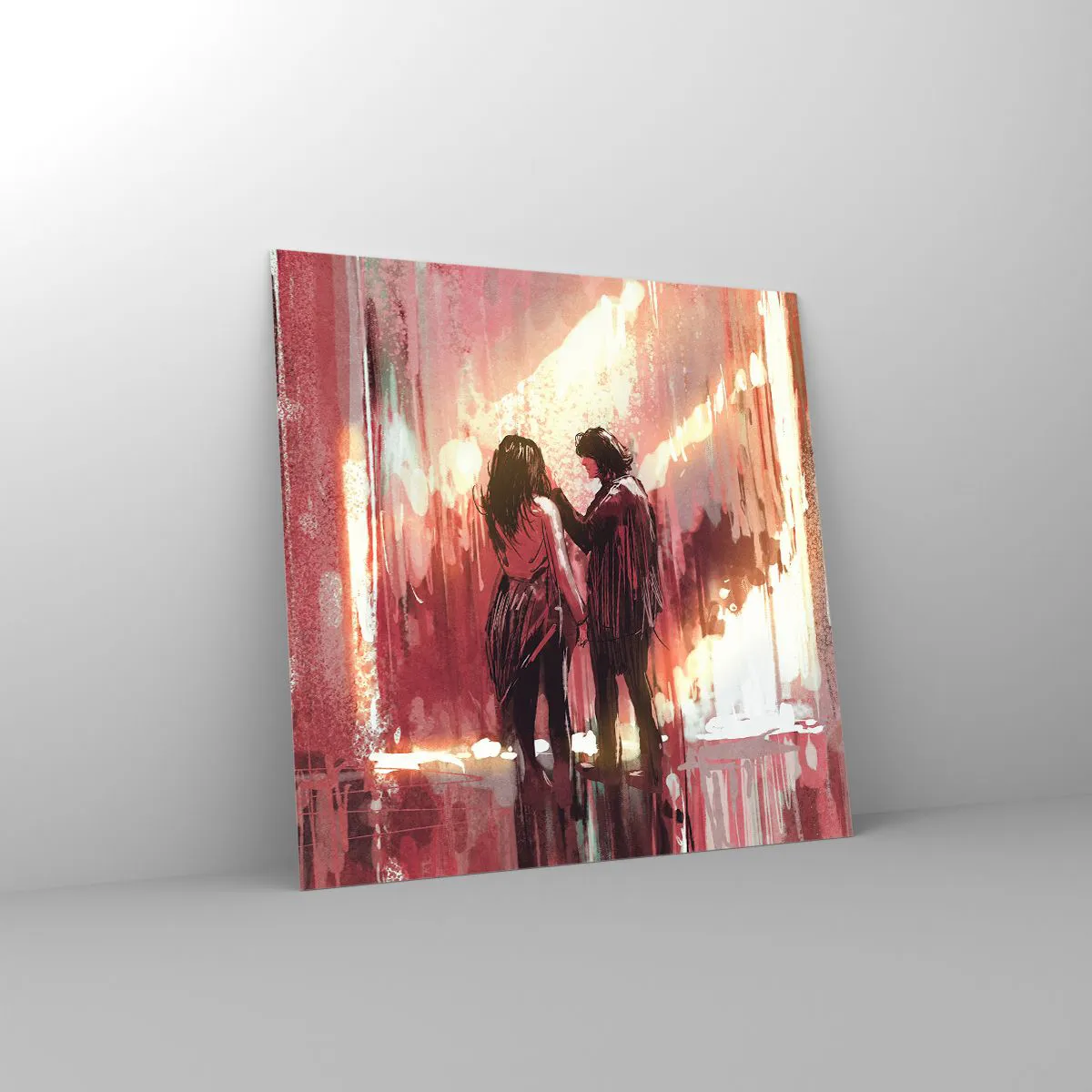 Obraz na szkle - Odwieczny spektakl miłości - 30x30 cm