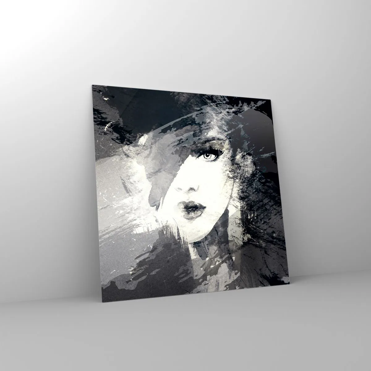 Obraz na szkle - Zza szarego woalu - 30x30 cm