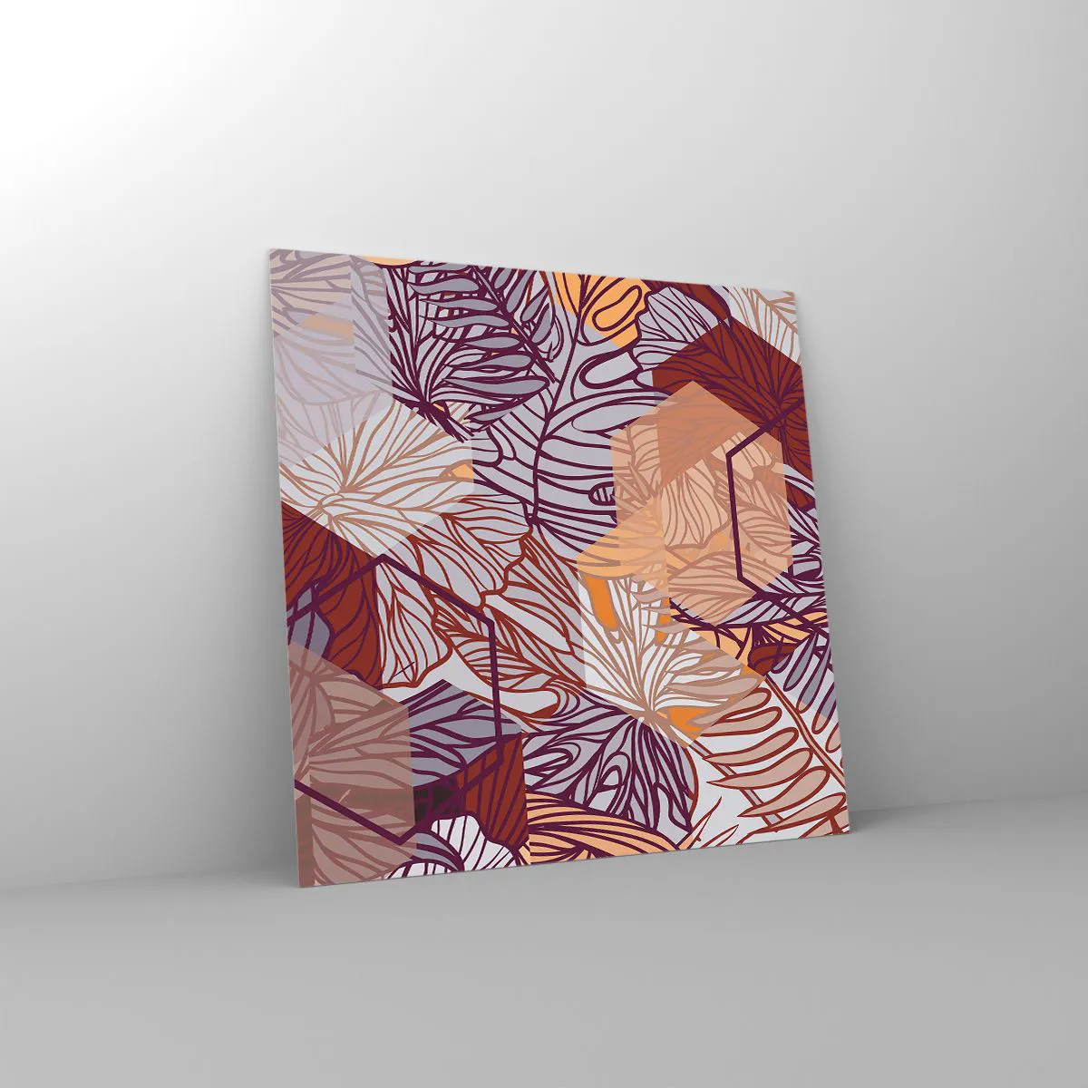 Üveg kép - Lehetetlen kapcsolat a geometria és a természet között - 30x30 cm