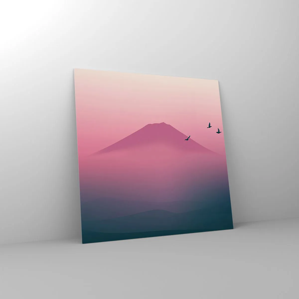 Glastavla - Bild på glas - Vandrare över molnen - 30x30 cm