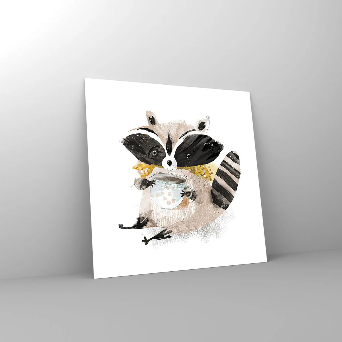 Impression sur verre - Image sur verre - Mon ami le raton laveur - 30x30 cm