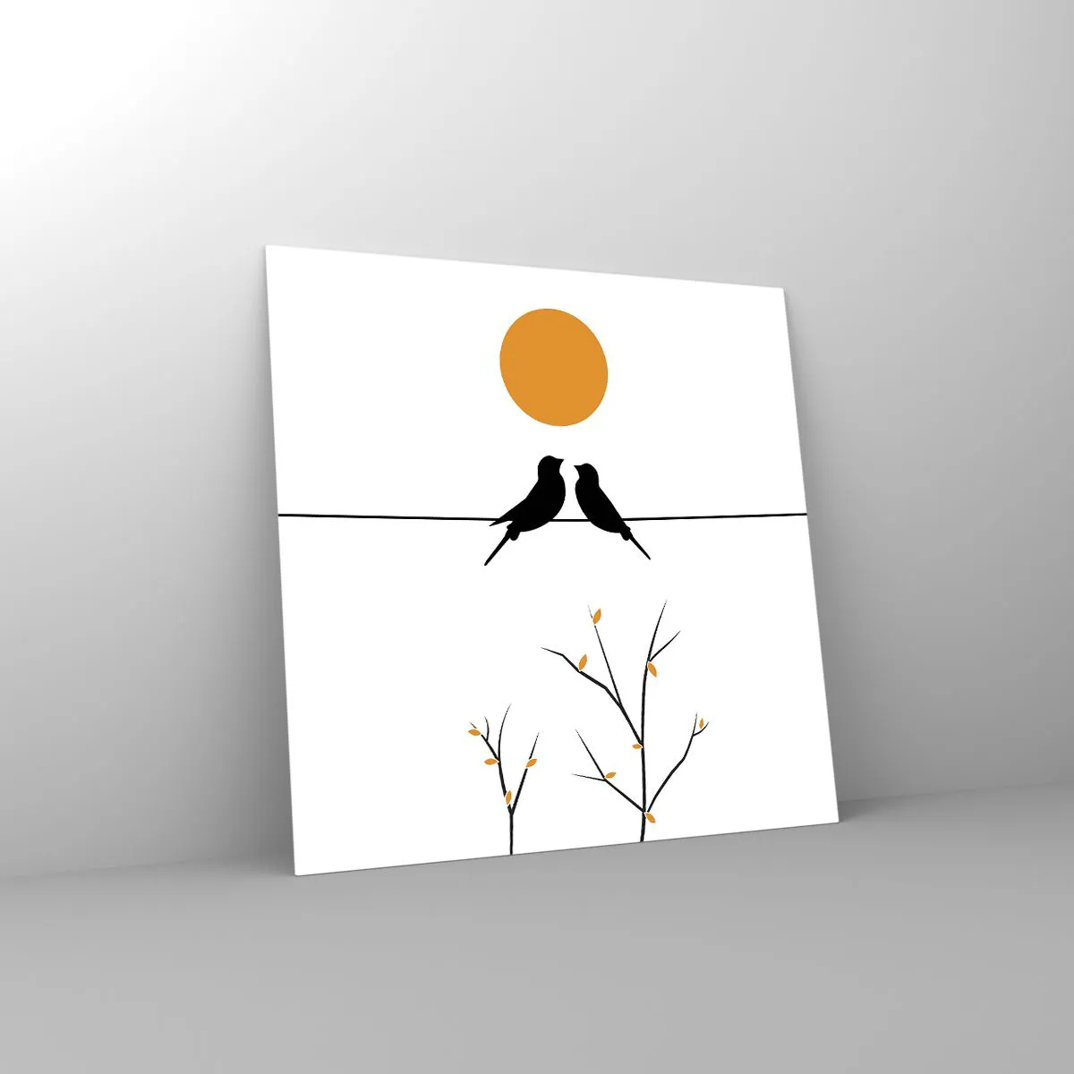 Tablou pe sticlă - Seară cu privighetori - 30x30 cm