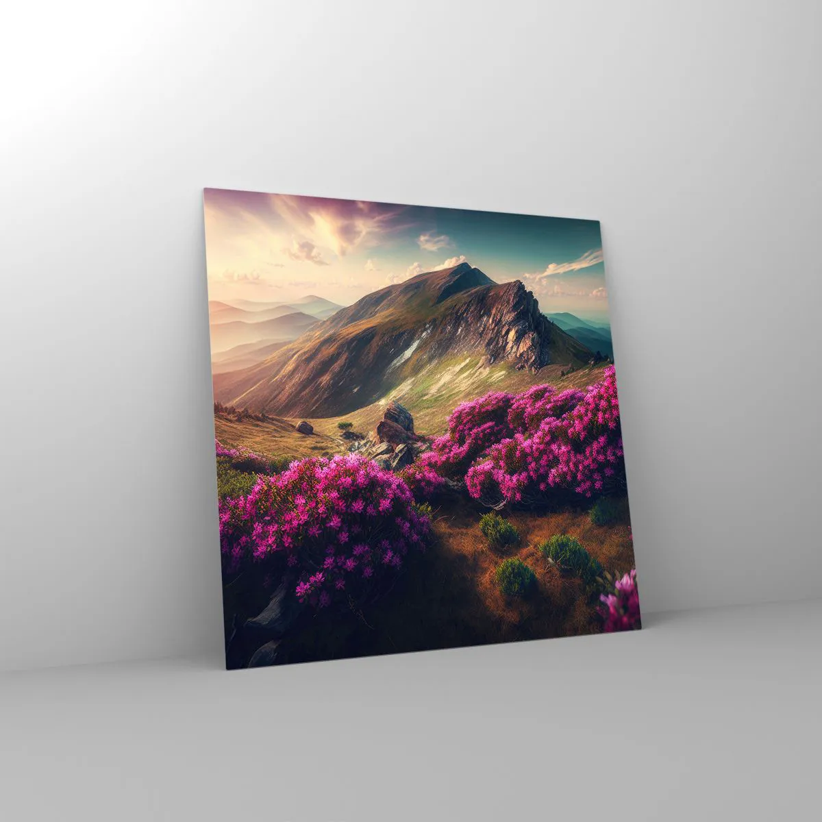 Glass picture - Summer in the Mountains - 30x30 cm