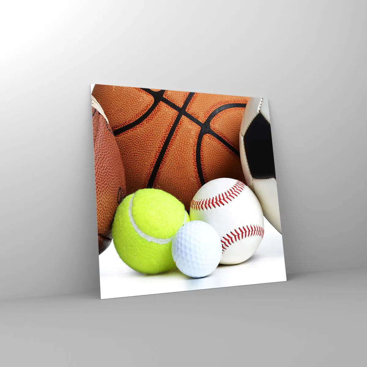 Quadro em vidro - Adoramos uma bola! - 40x40 cm