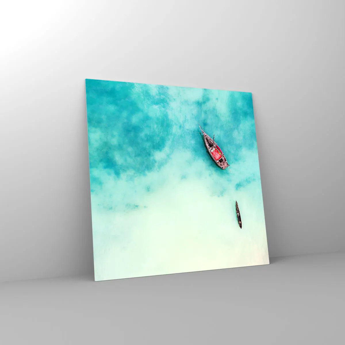 Schilderen op glas - Want op de stranden van Zanzibar, wanneer het teveel aan water ... - 40x40 cm