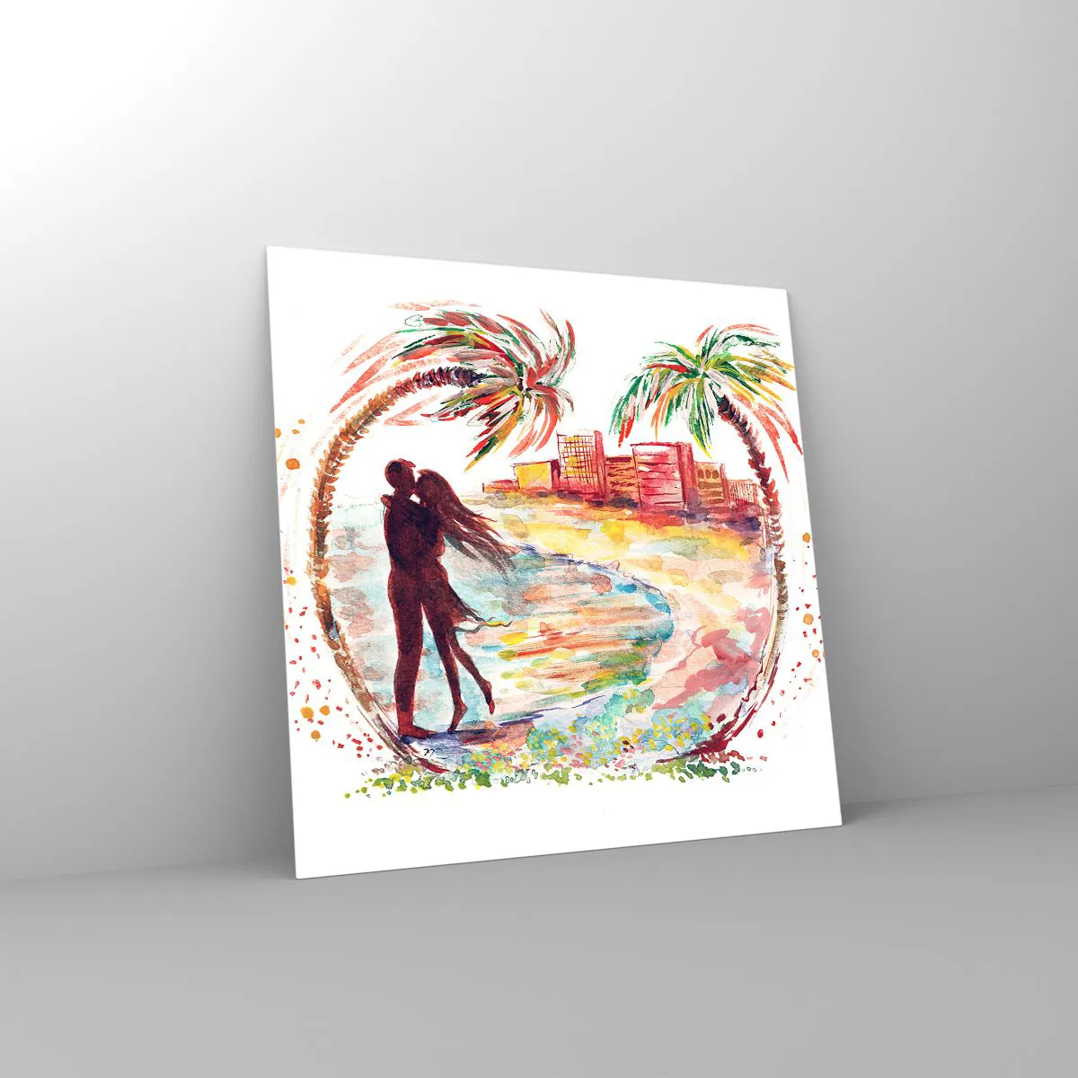 Quadro su vetro - Vacanze romantiche - 40x40 cm