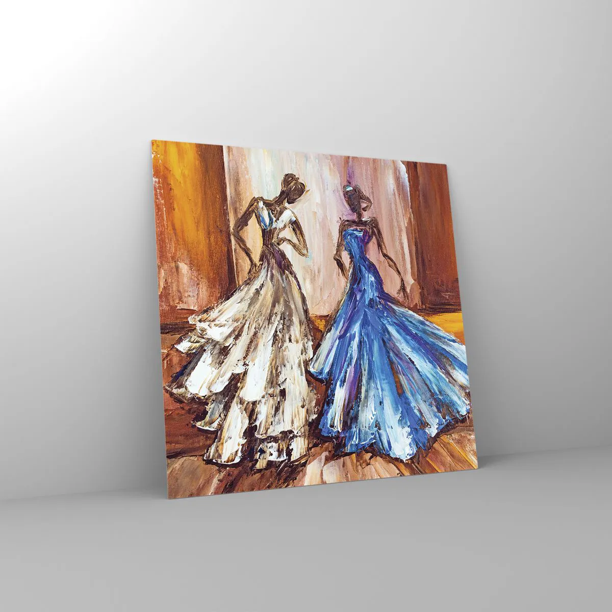 Schilderen op glas - Een dankbaar duo - 40x40 cm