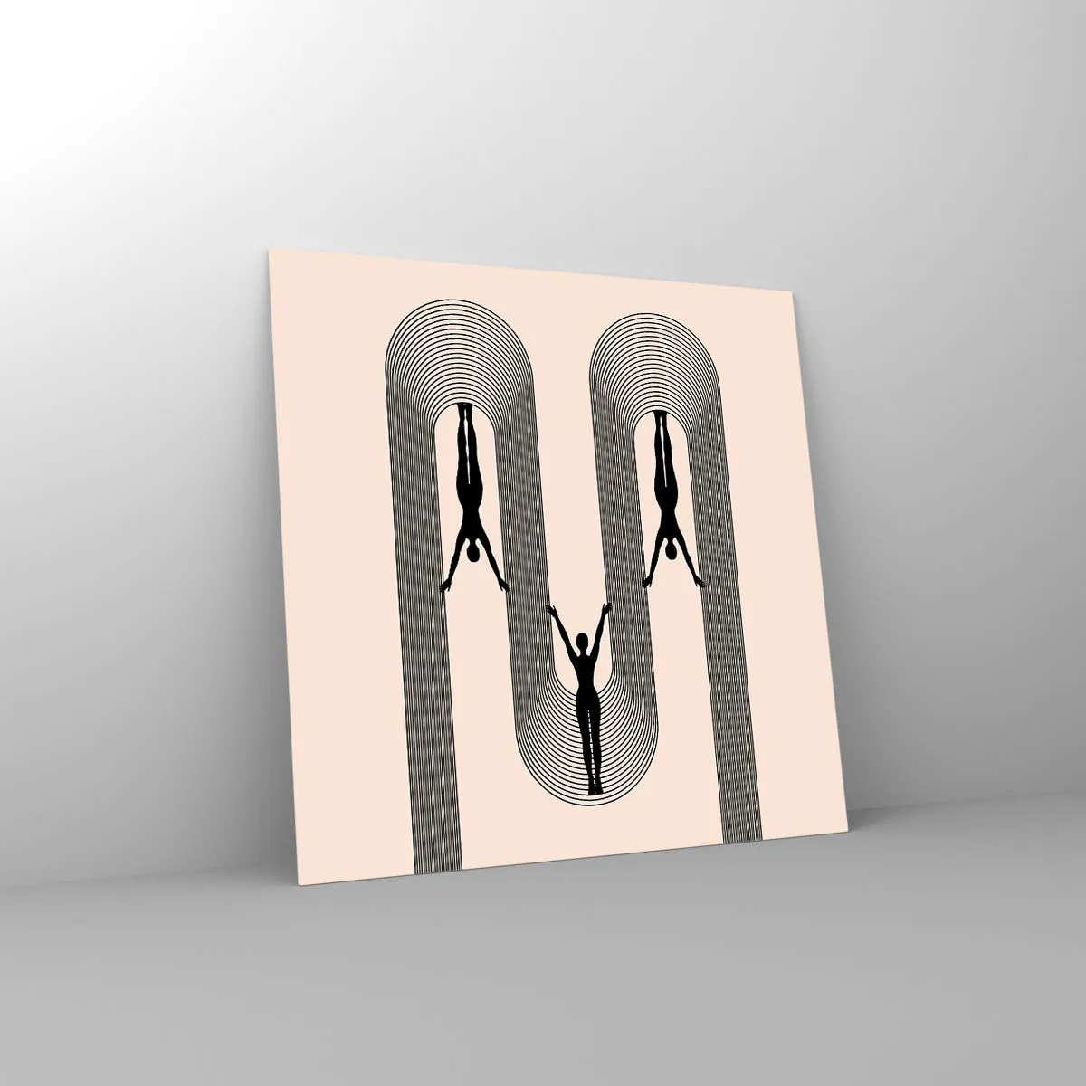 Glastavla - Bild på glas - Upp och ner - 40x40 cm