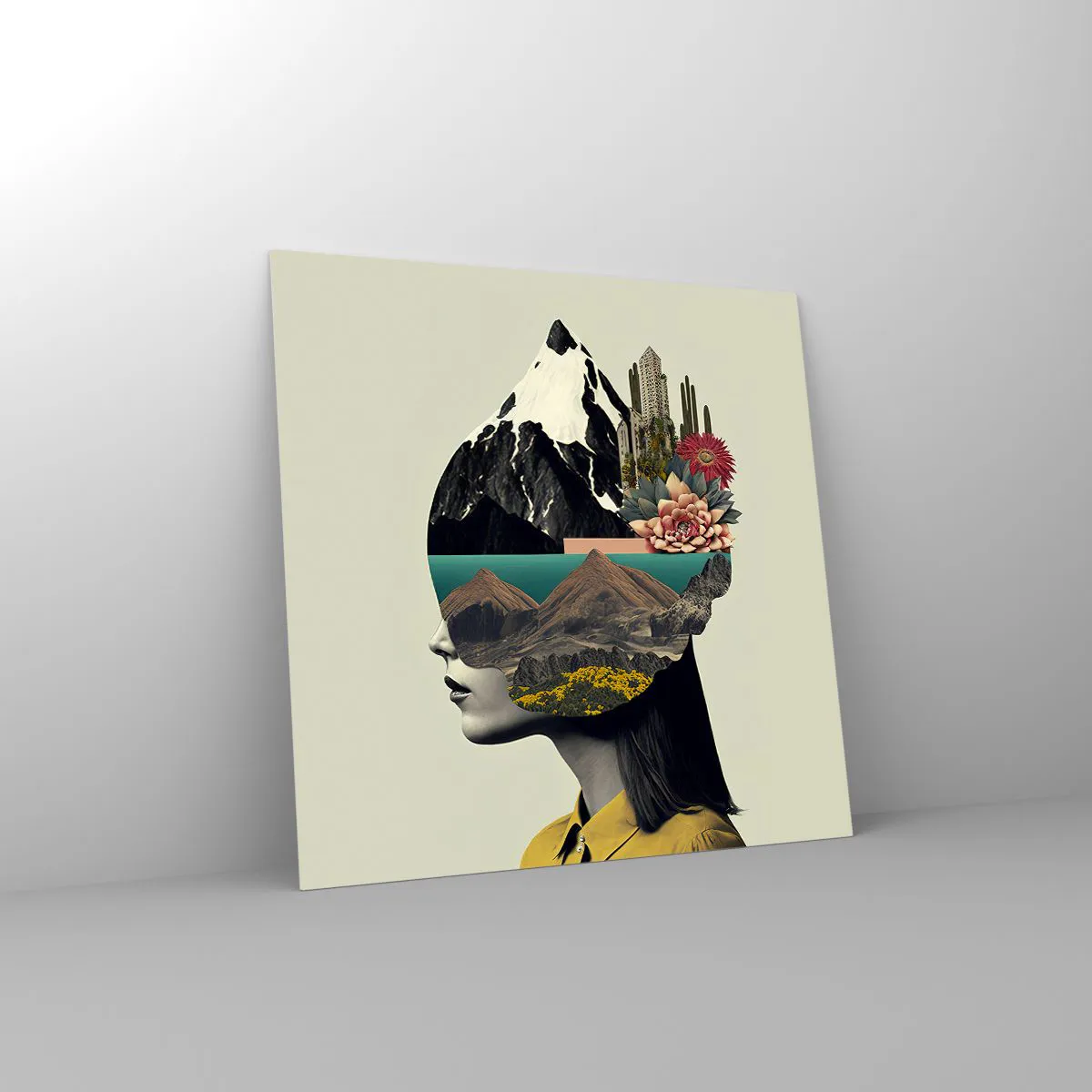 Glass picture - Woman - Always a Mystery - 40x40 cm