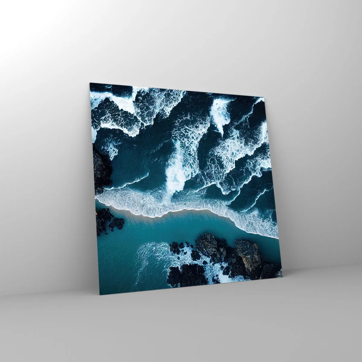 Impression sur verre - Image sur verre - Enveloppé par les vagues - 40x40 cm