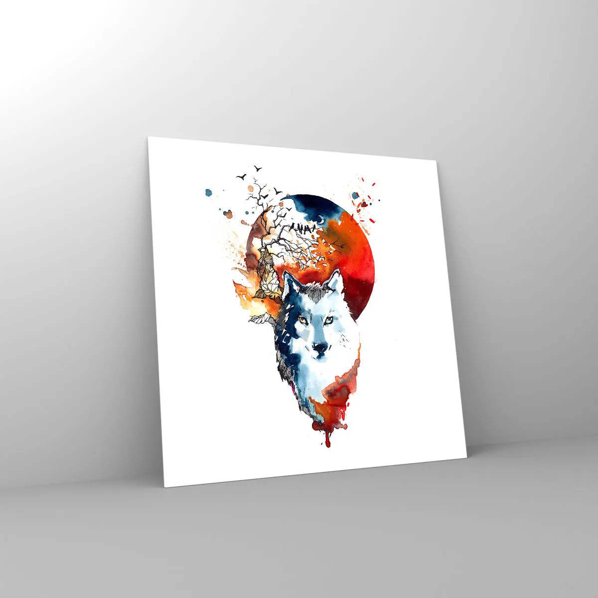 Glass picture - Face to Face With the Night - 50x50 cm